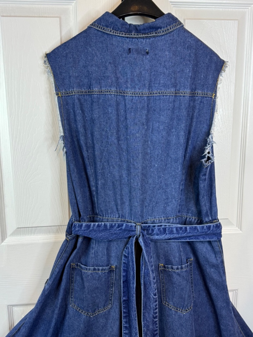 Dark Denim Mini Hi-Low Dress Size L - Picture 9 of 10